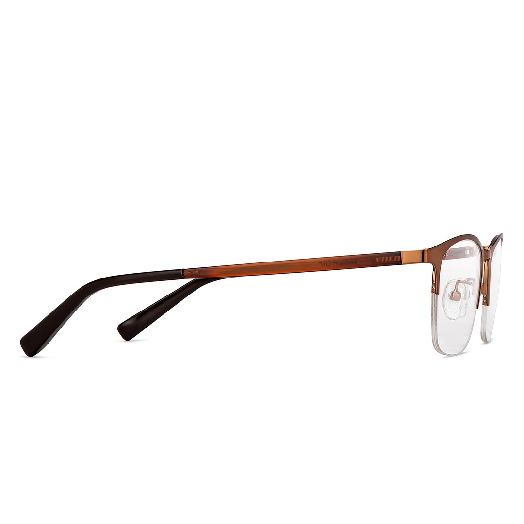 Lenskart Air Light Brown Half Rim Rectangle left side