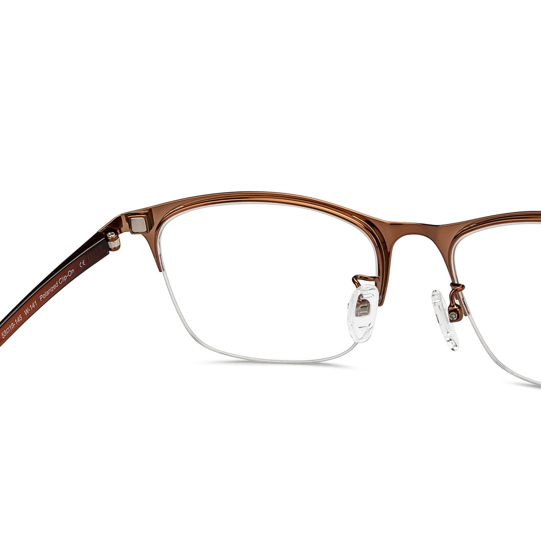 Lenskart Air Light Brown Half Rim Rectangle right side