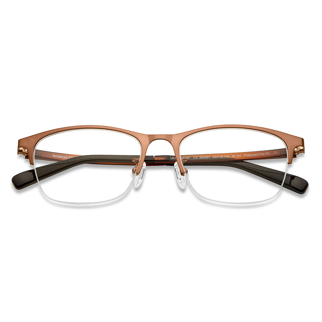 Lenskart Air Light Brown Half Rim Rectangle right side