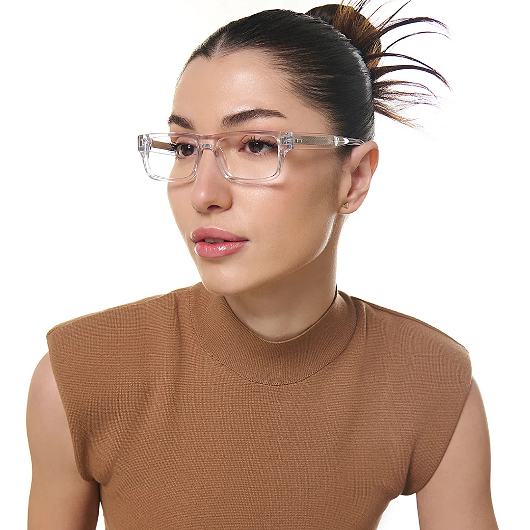 Lenskart Studio Online Crystal Transparent Full Rim Rectangle left side