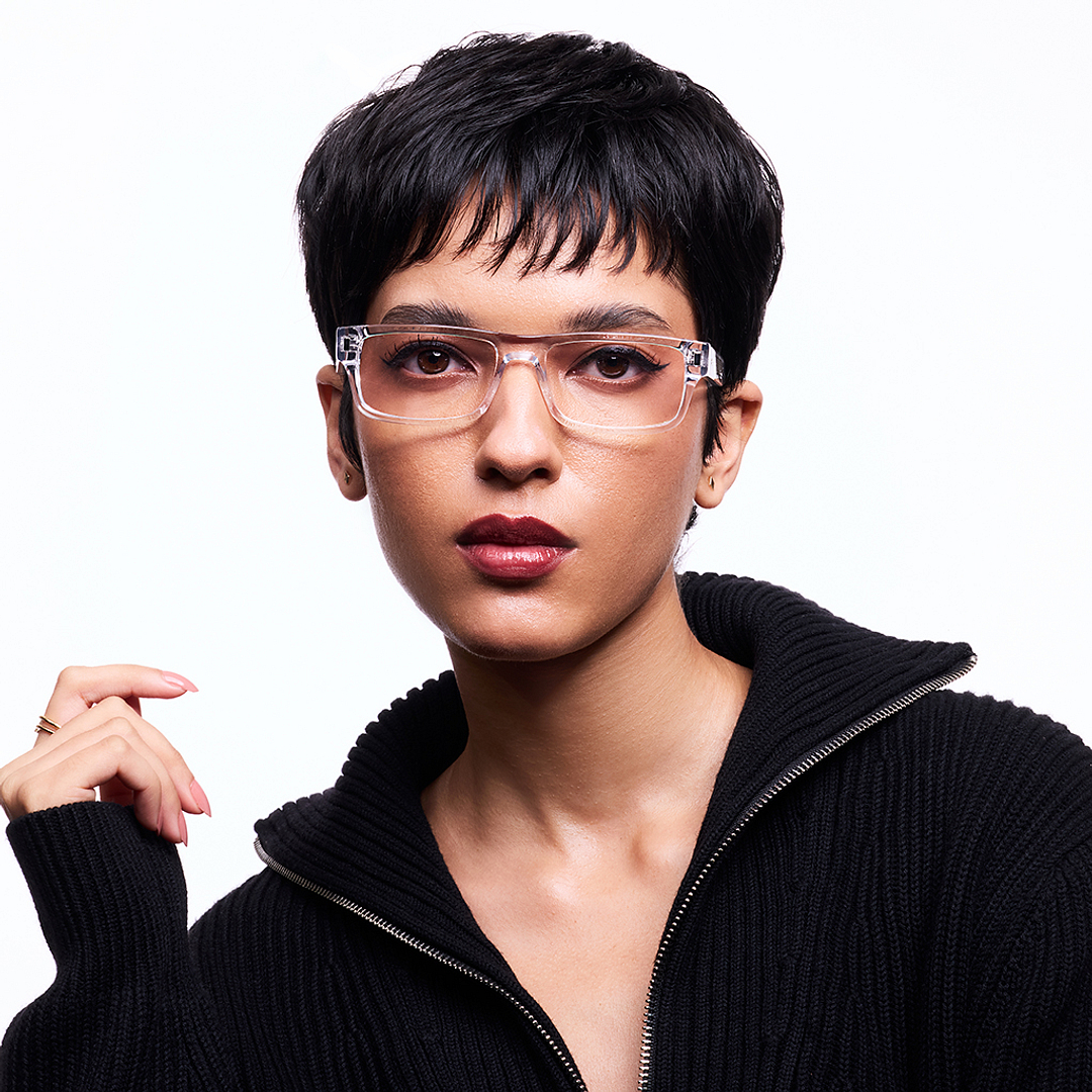 Lenskart Studio Online Crystal Transparent Full Rim Rectangle right side