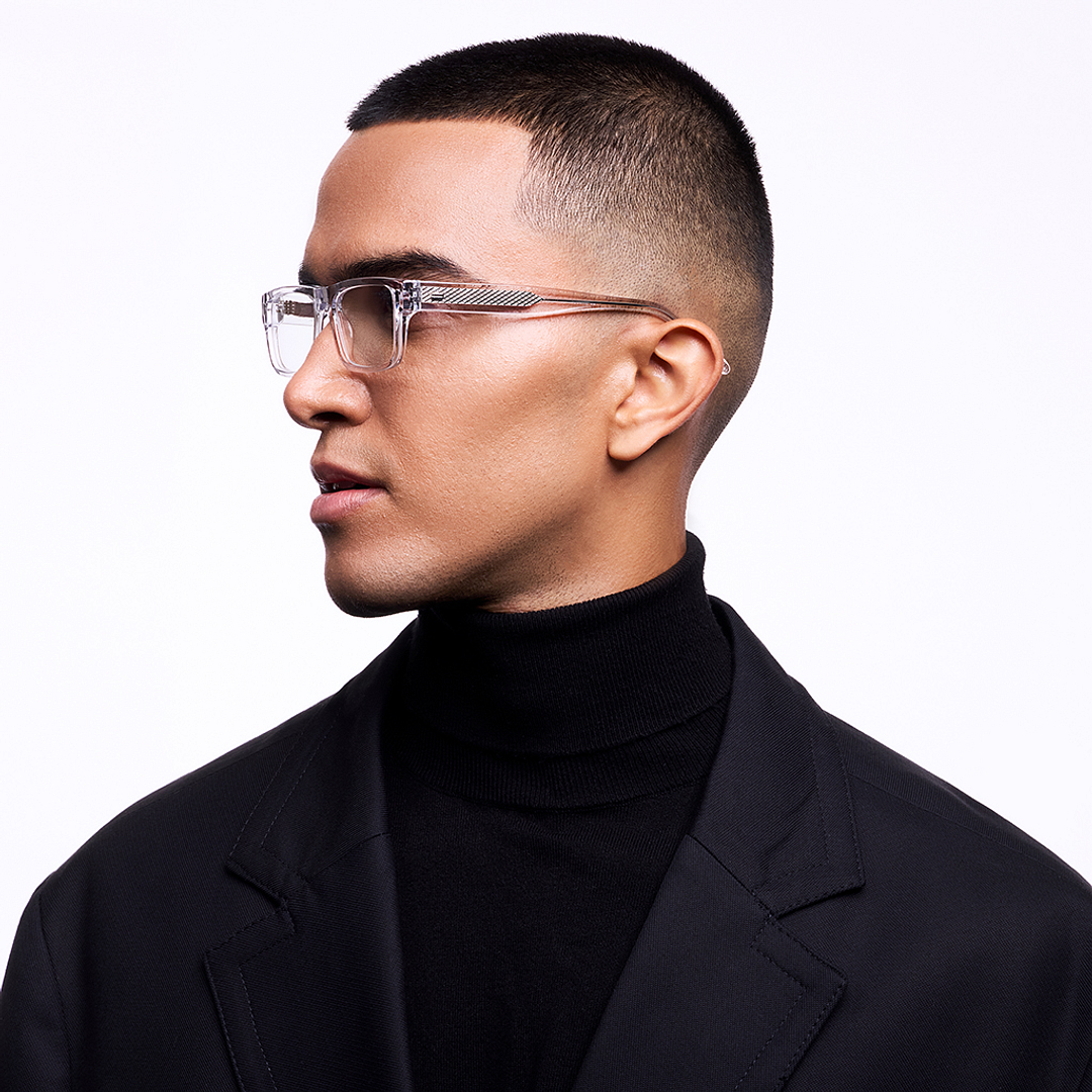 Lenskart Studio Online Crystal Transparent Full Rim Rectangle left side