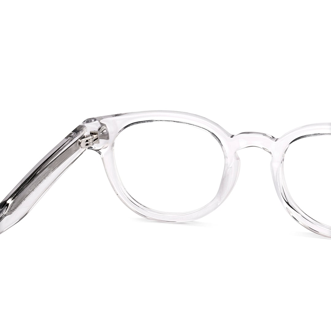 Lenskart Studio Online Crystal Transparent Full Rim Round left side