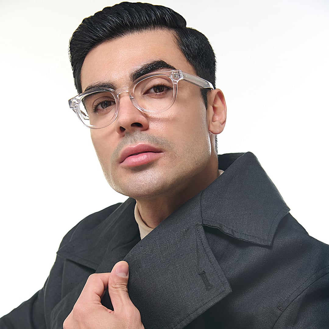 Lenskart Studio Online Crystal Transparent Full Rim Round left side