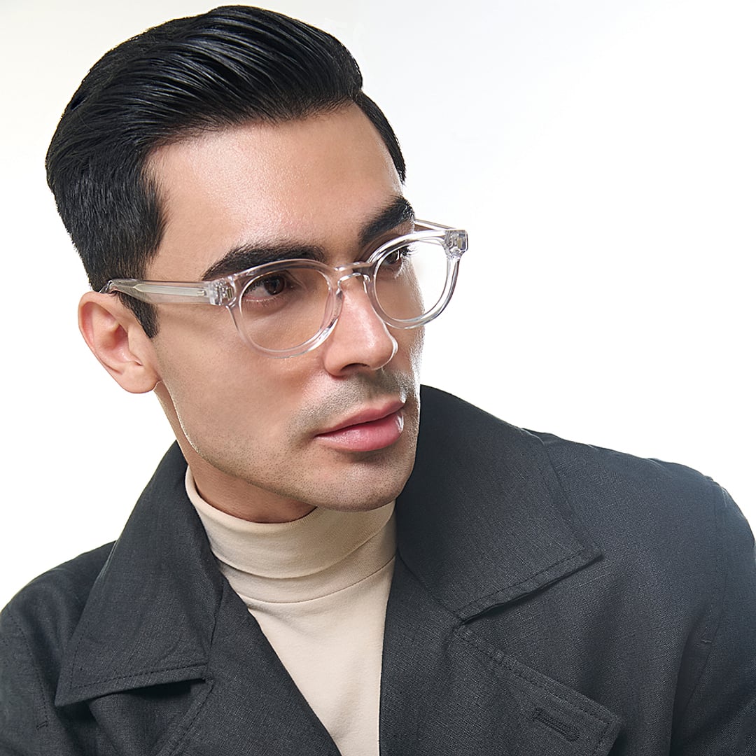 Lenskart Studio Online Crystal Transparent Full Rim Round right side