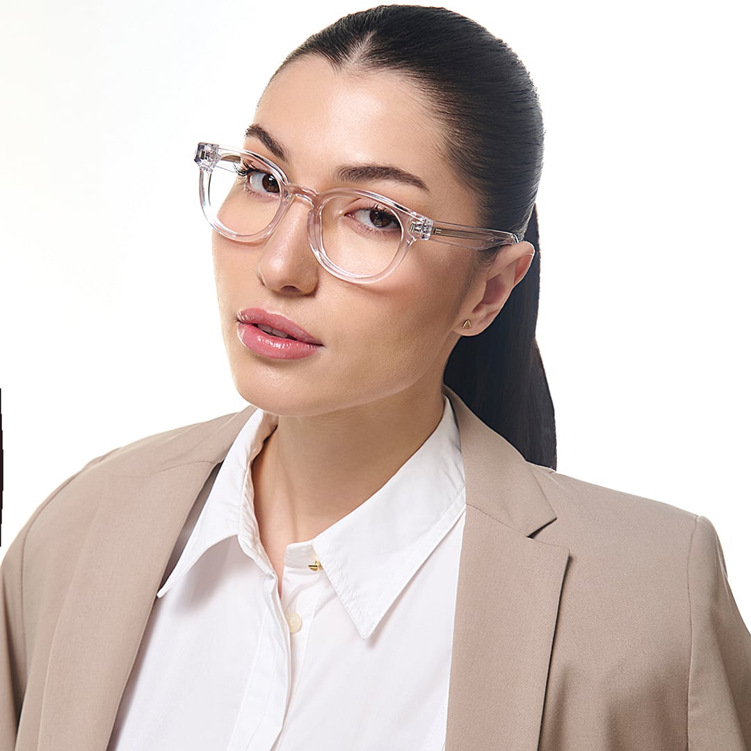 Lenskart Studio Online Crystal Transparent Full Rim Round right side