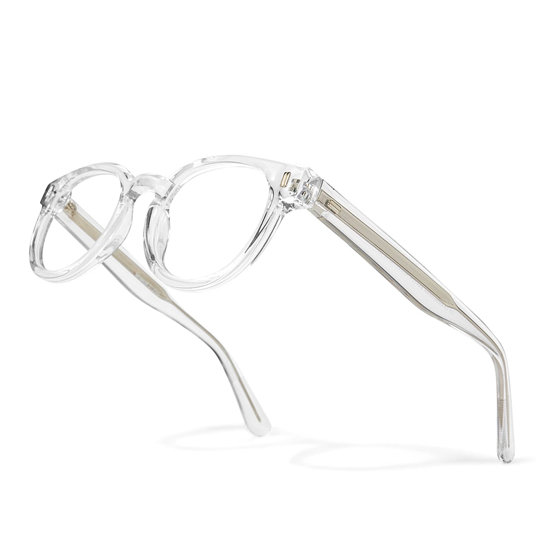 Lenskart Studio Online Crystal Transparent Full Rim Round right side