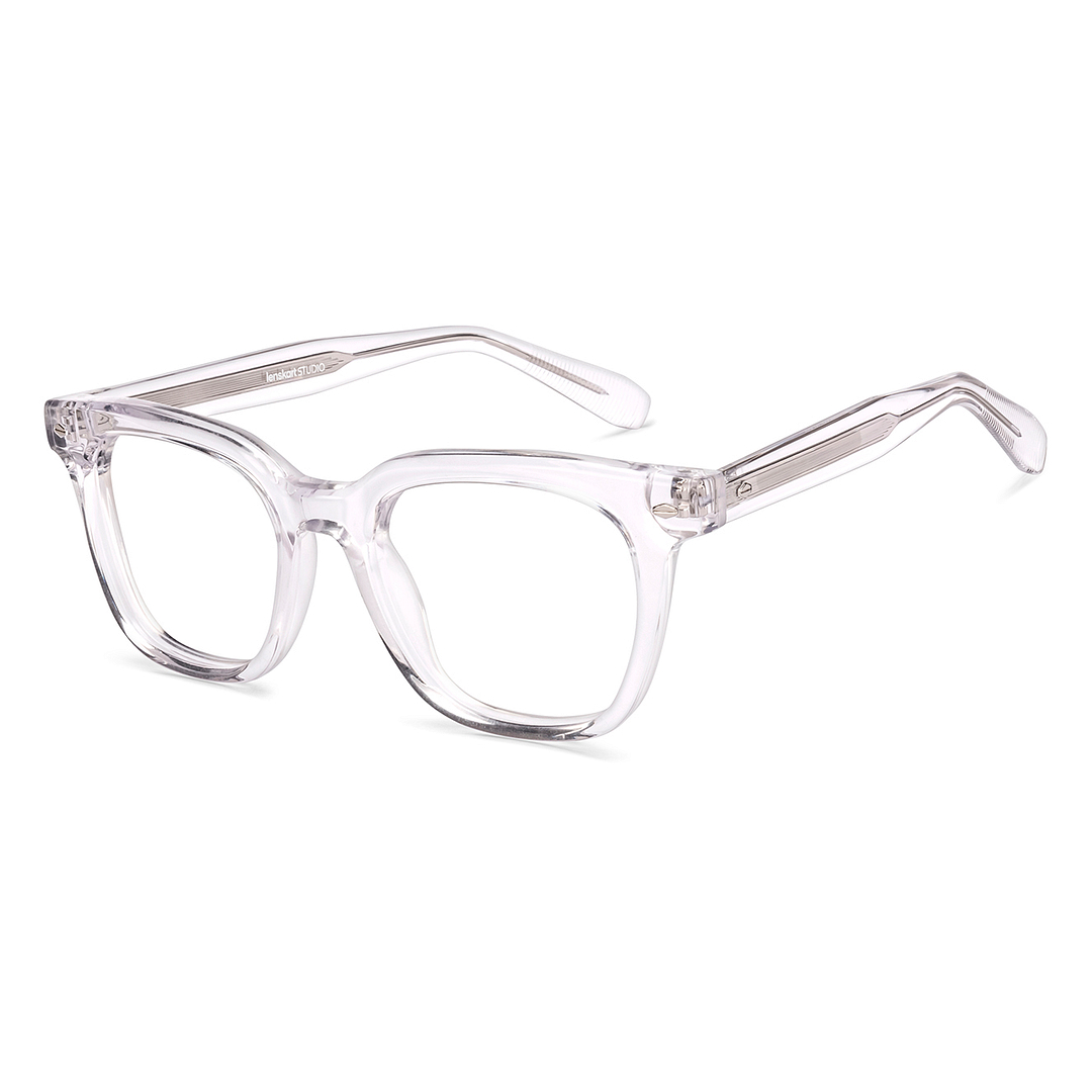Lenskart Studio Online Crystal Transparent Full Rim Square left side