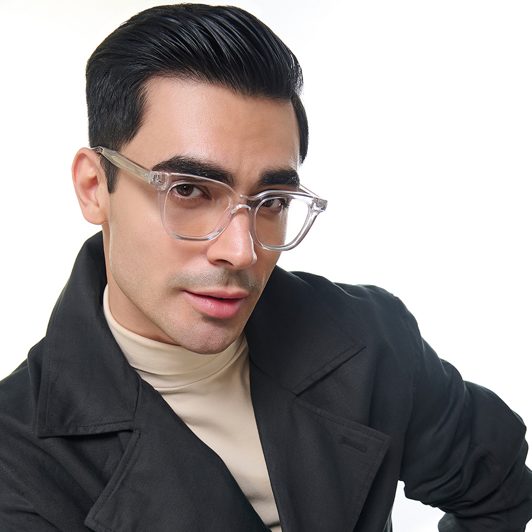 Lenskart Studio Online Crystal Transparent Full Rim Square left side