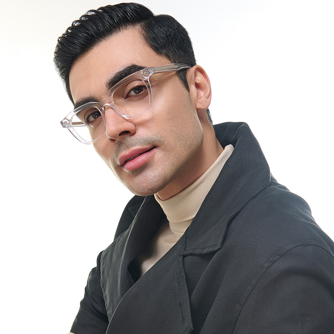 Lenskart Studio Online Crystal Transparent Full Rim Square right side