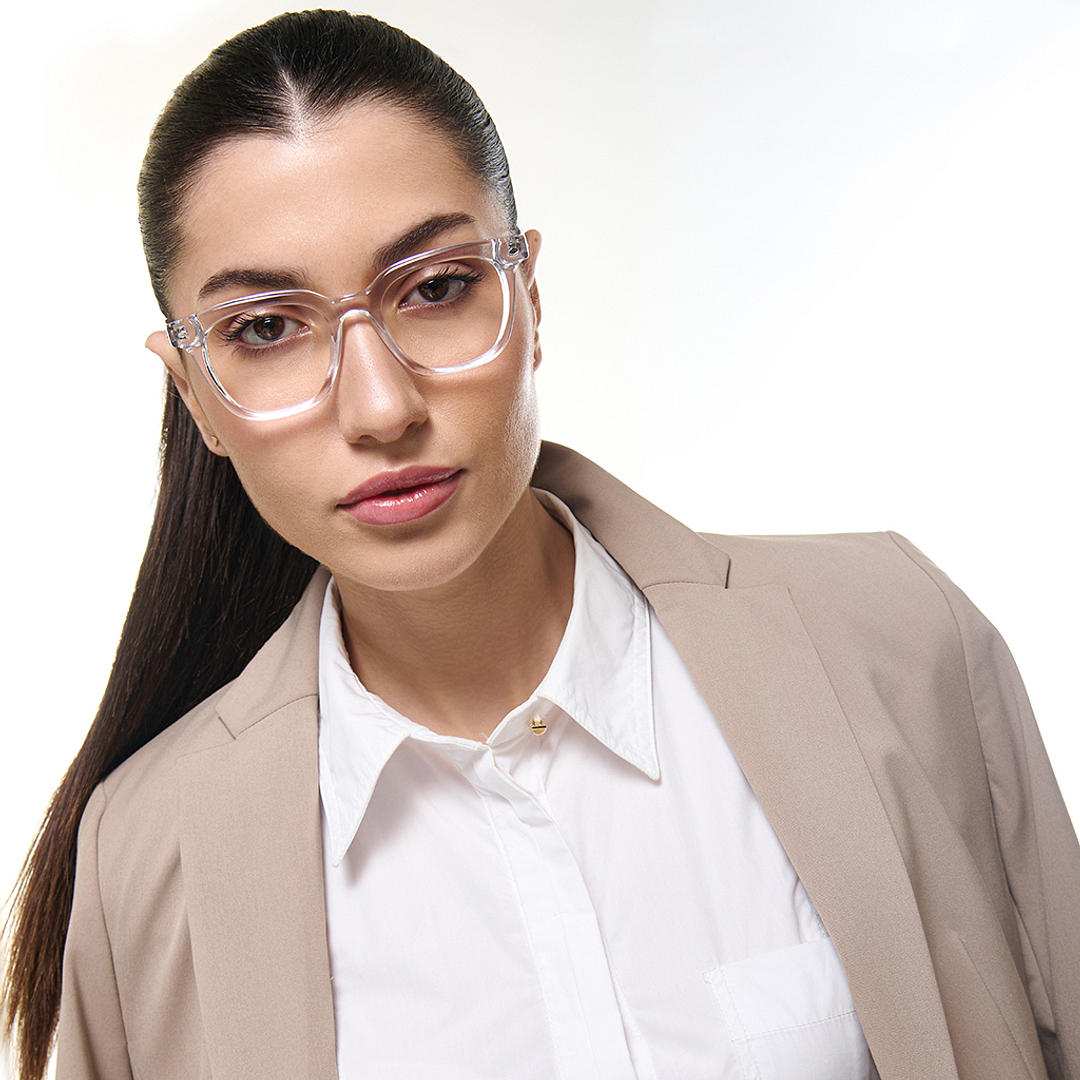 Lenskart Studio Online Crystal Transparent Full Rim Square left side