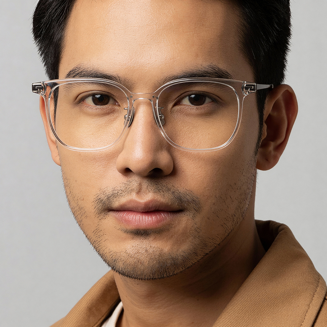 Lenskart Crystal Transparent Full Rim Square left side