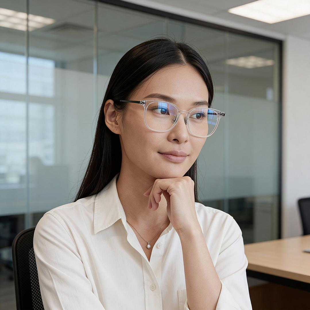 Lenskart Crystal Transparent Full Rim Square right side