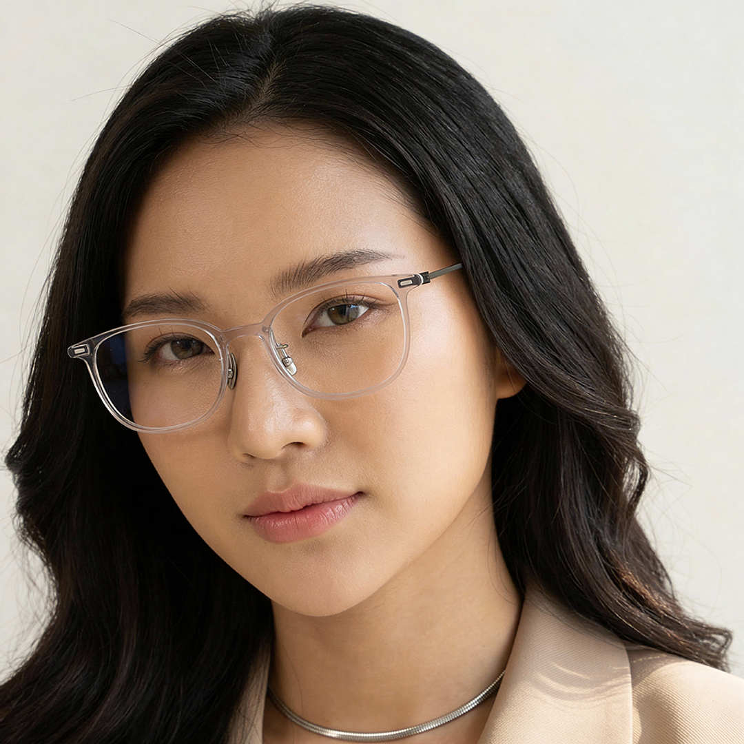 Lenskart Crystal Transparent Full Rim Square left side