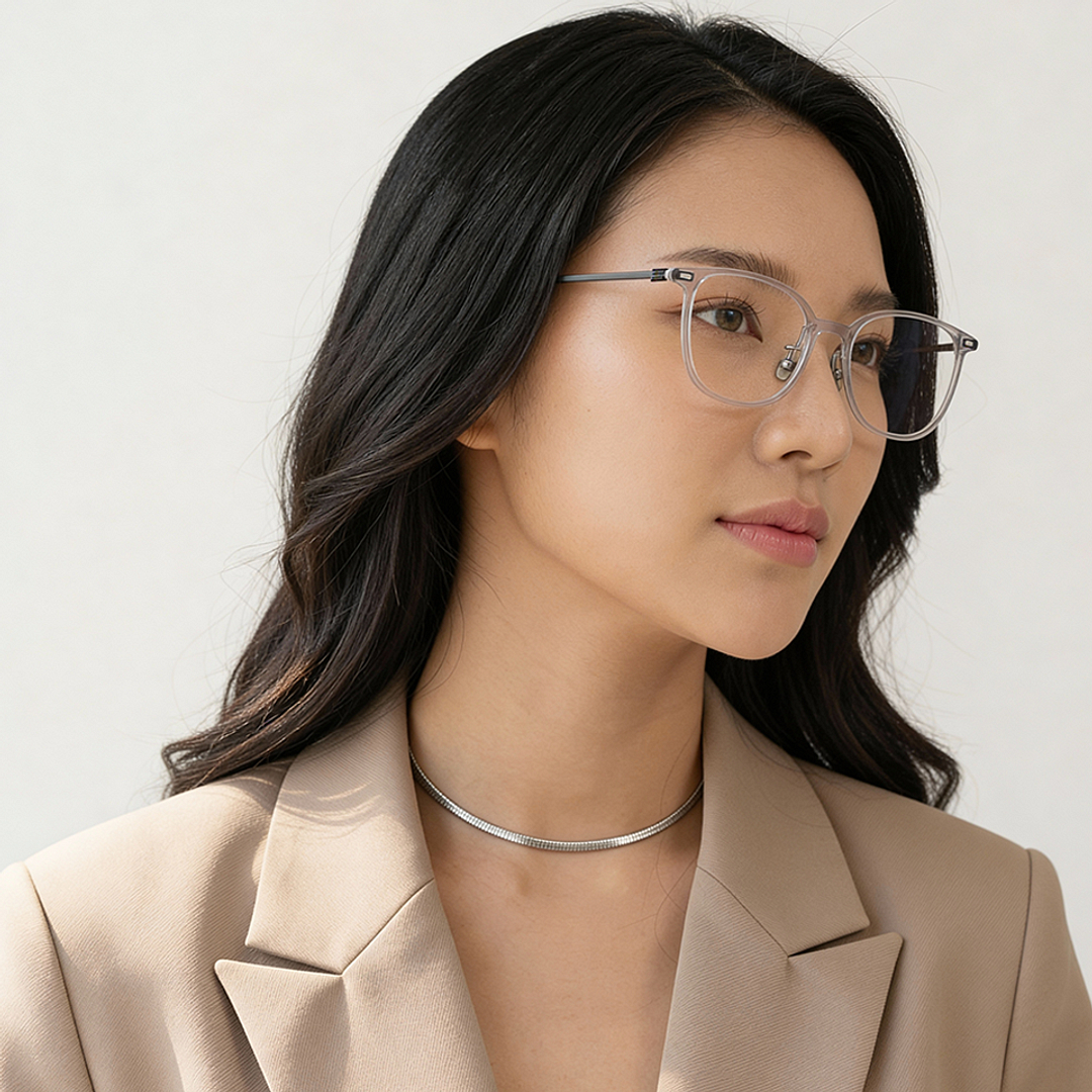 Lenskart Crystal Transparent Full Rim Square right side