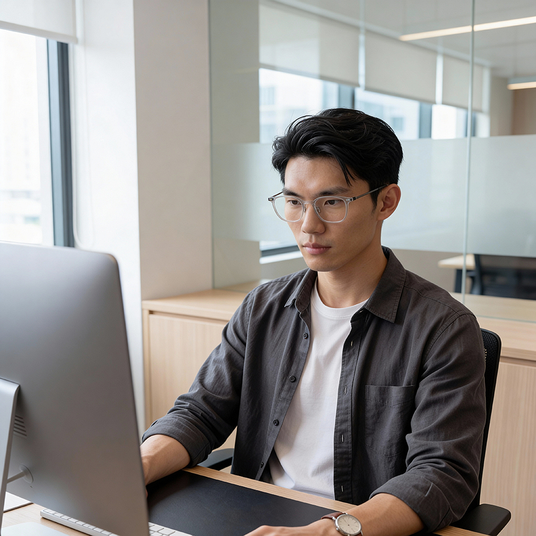 Lenskart Crystal Transparent Full Rim Square left side