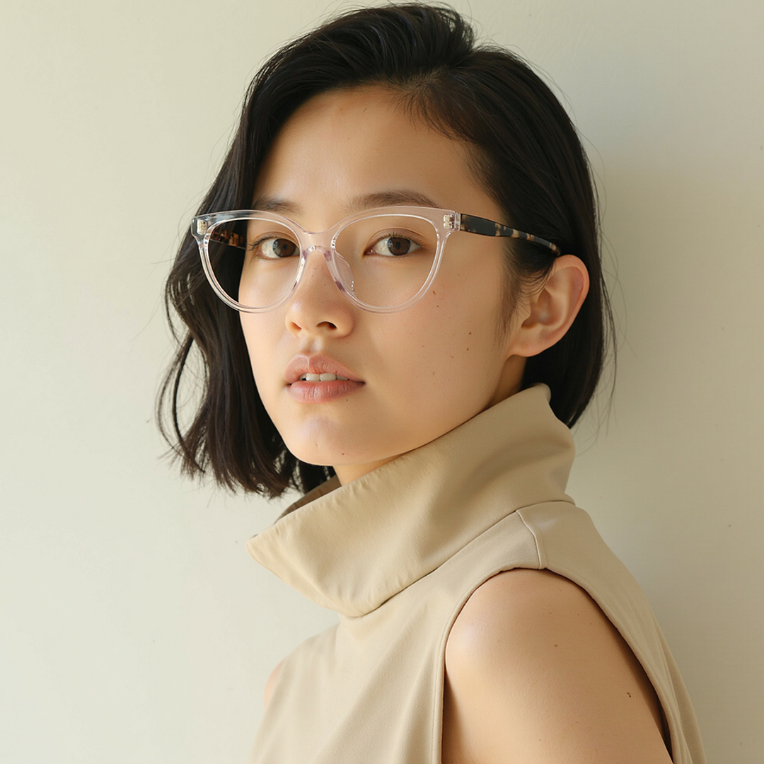 Lenskart Crystal Transparent Full Rim Cat Eye left side