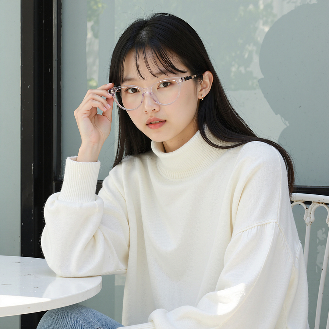 Lenskart Crystal Transparent Full Rim Cat Eye left side