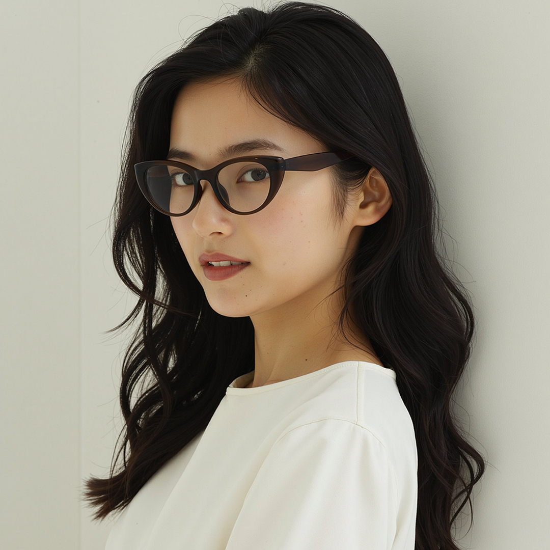 Lenskart Air Dark Brown Full Rim Cat Eye left side