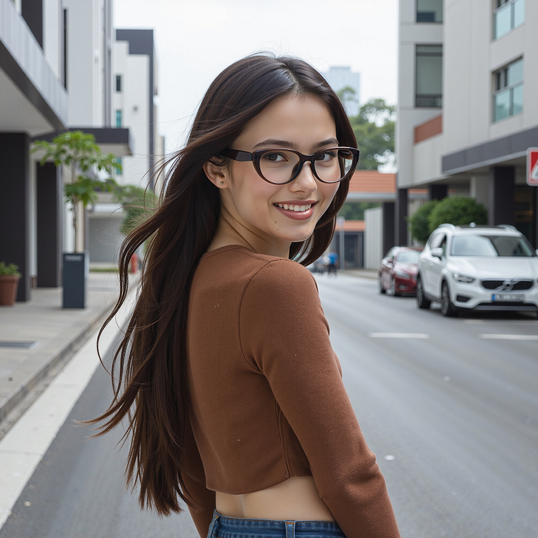 Lenskart Air Dark Brown Full Rim Cat Eye left side