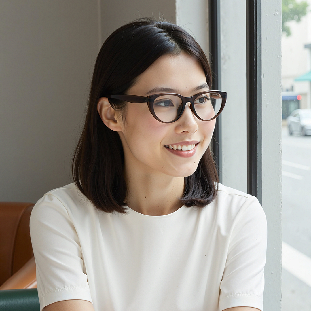 Lenskart Air Dark Brown Full Rim Cat Eye right side