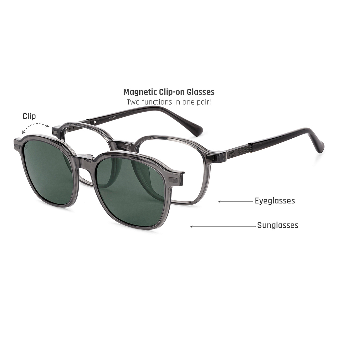Dark Green Black Full Rim Square Lenskart Air Switch LA E17917ME