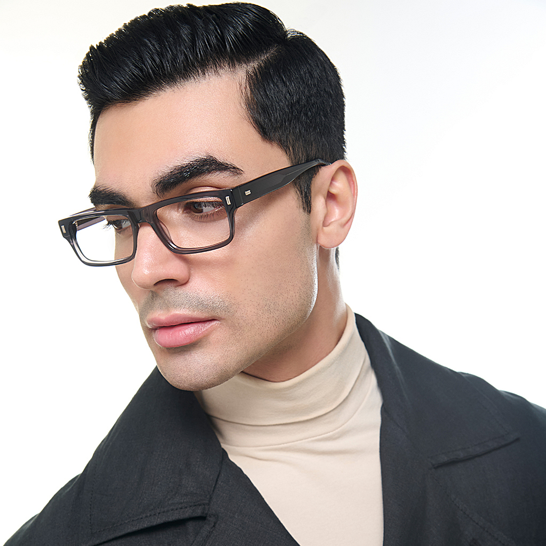 Lenskart Studio Online Light Gray Full Rim Rectangle right side