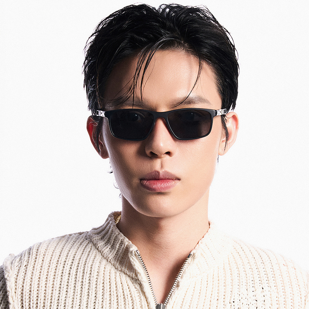 Lenskart STUDIO Matte Black Full Rim Rectangle left side