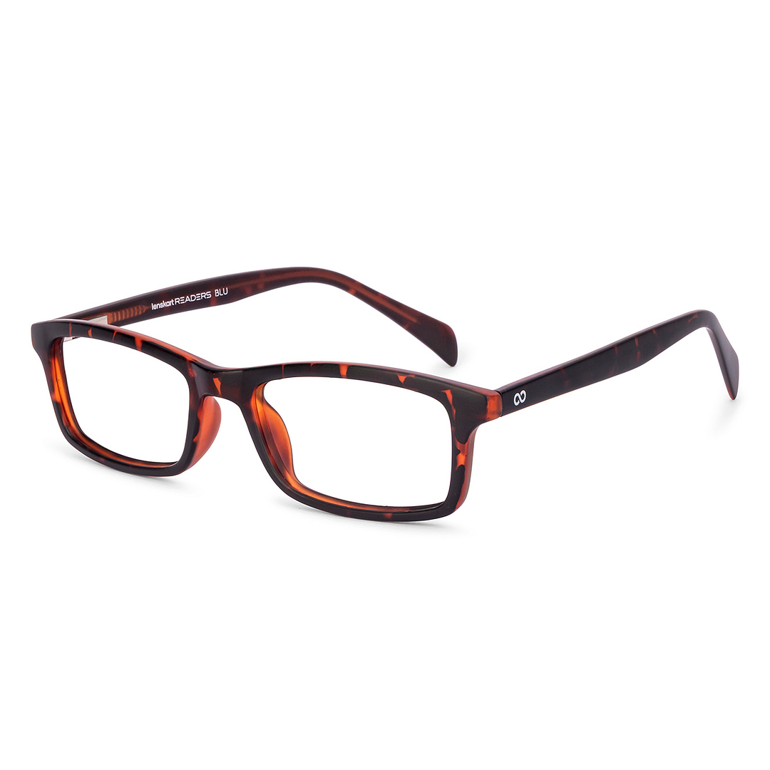 LENSKART BLU READERS Demi Turquoise Full Rim Rectangle LENSKART BLU READERS LR E11058 Only for 1 5 Prefitted Powers left side