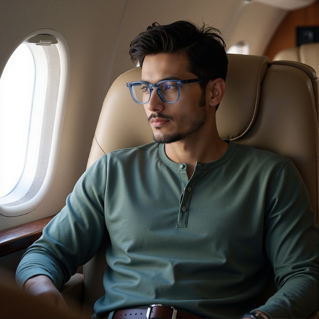 Lenskart Hustlr Online Denim-Ace Full Rim Square left side