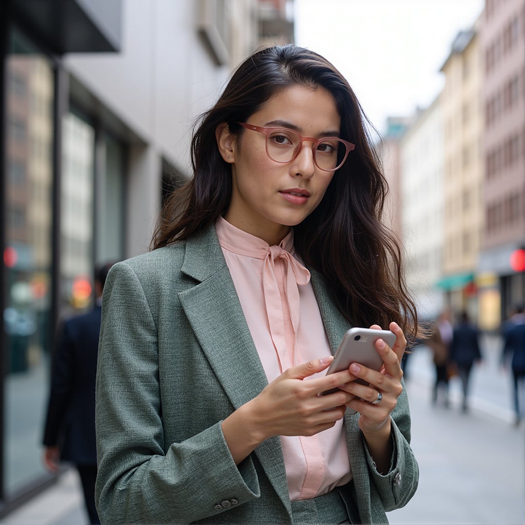 Lenskart Hustlr Screen Glasses Blue Block Zero Power Screen Glasses : Dusty Rose Full Rim Square Lenskart HUSTLR LB E14058-XW C3 left side