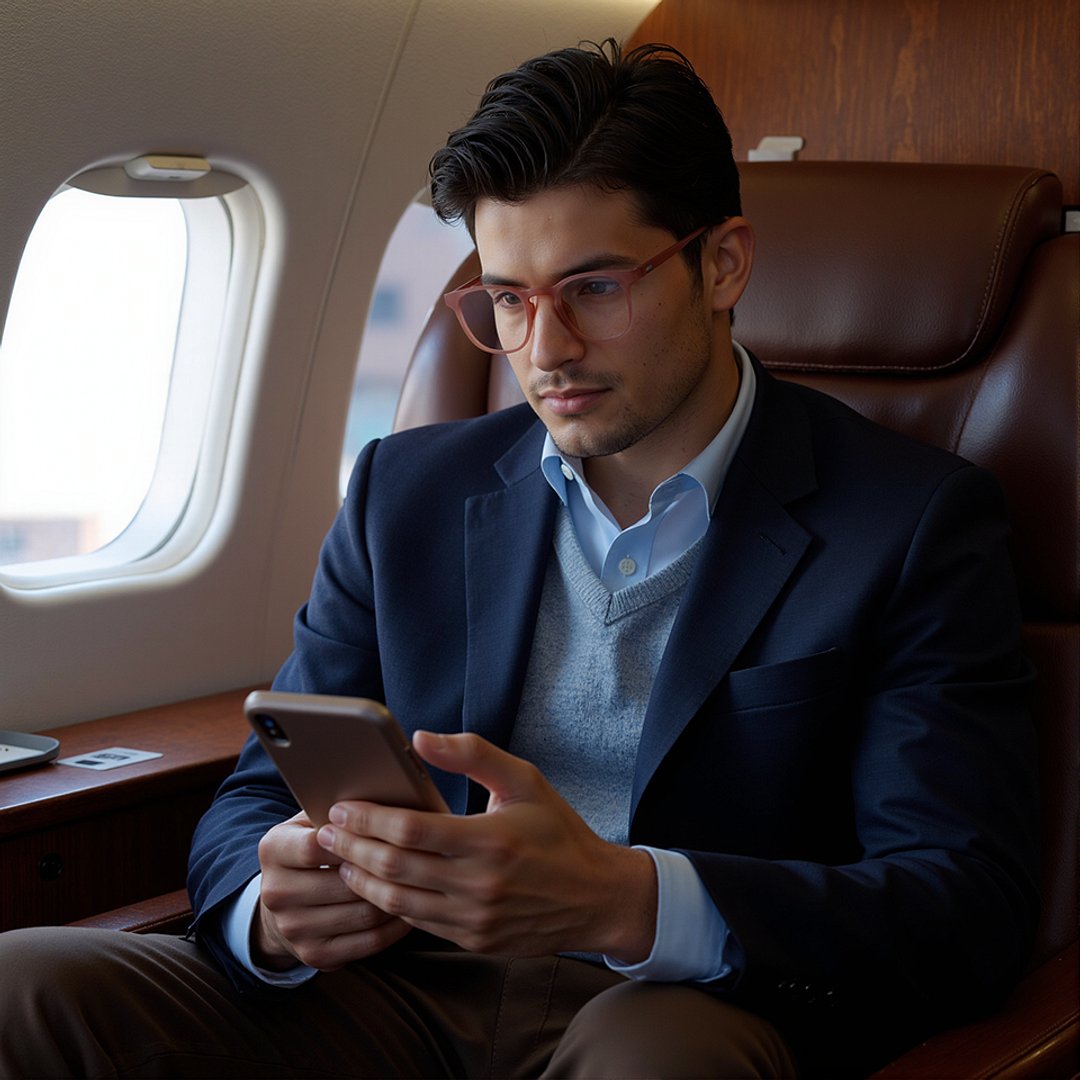 Lenskart Hustlr Screen Glasses Blue Block Zero Power Screen Glasses : Dusty Rose Full Rim Square Lenskart HUSTLR LB E14058-XW C3 right side