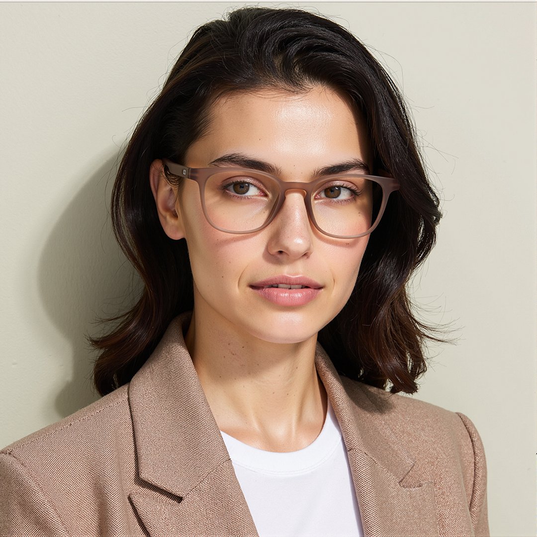 Lenskart Hustlr Online Dusty Rose Full Rim Square left side