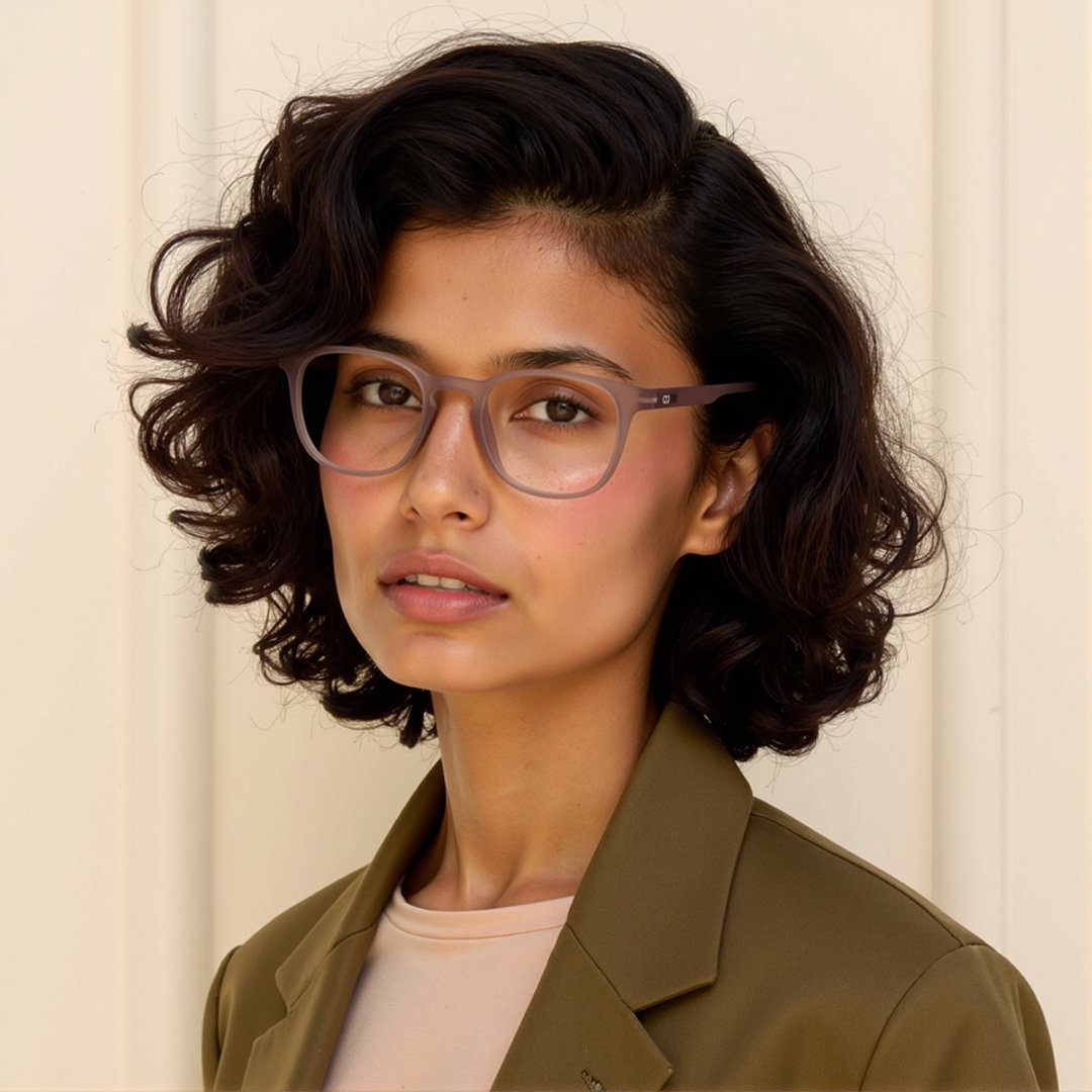 Lenskart Hustlr Online Dusty Rose Full Rim Square right side