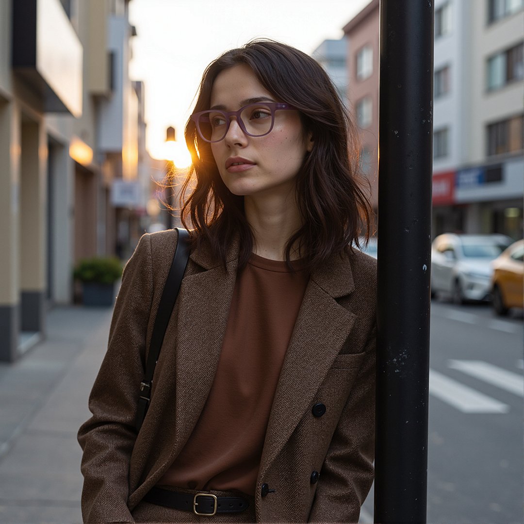 Lenskart Hustlr Online Dusty Rose Full Rim Square left side