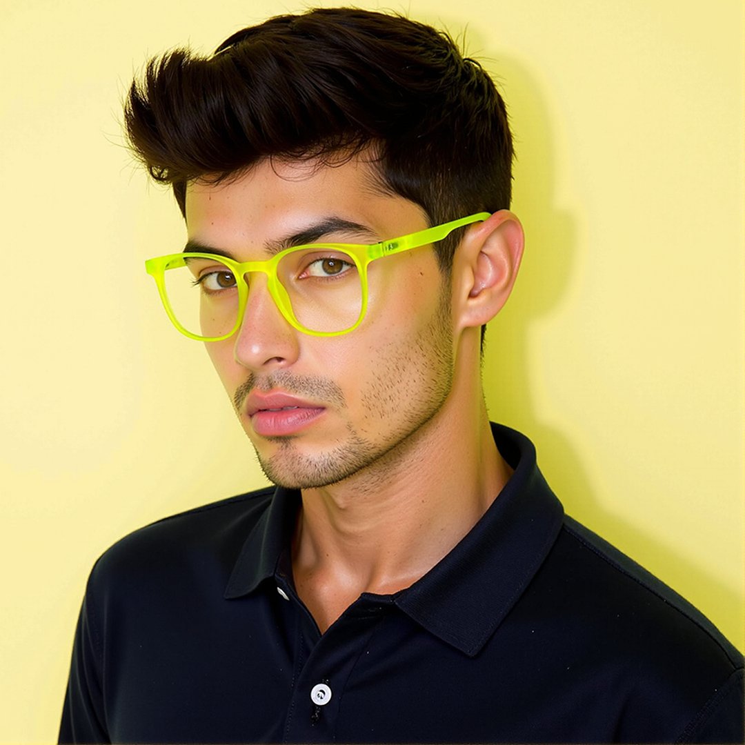 Lenskart Hustlr Online Electric Green Full Rim Square right side