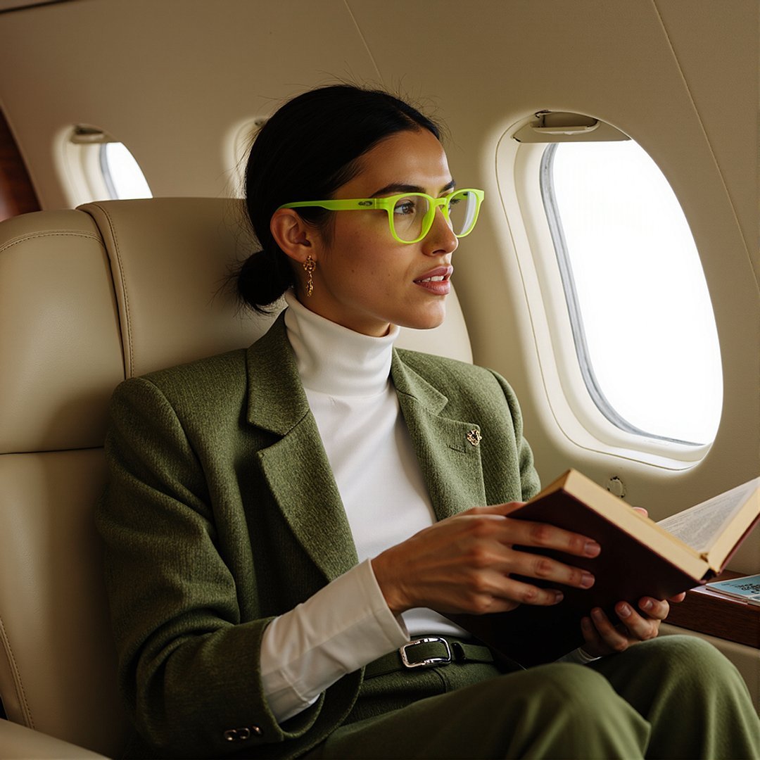 Lenskart Hustlr Online Electric Green Full Rim Square right side