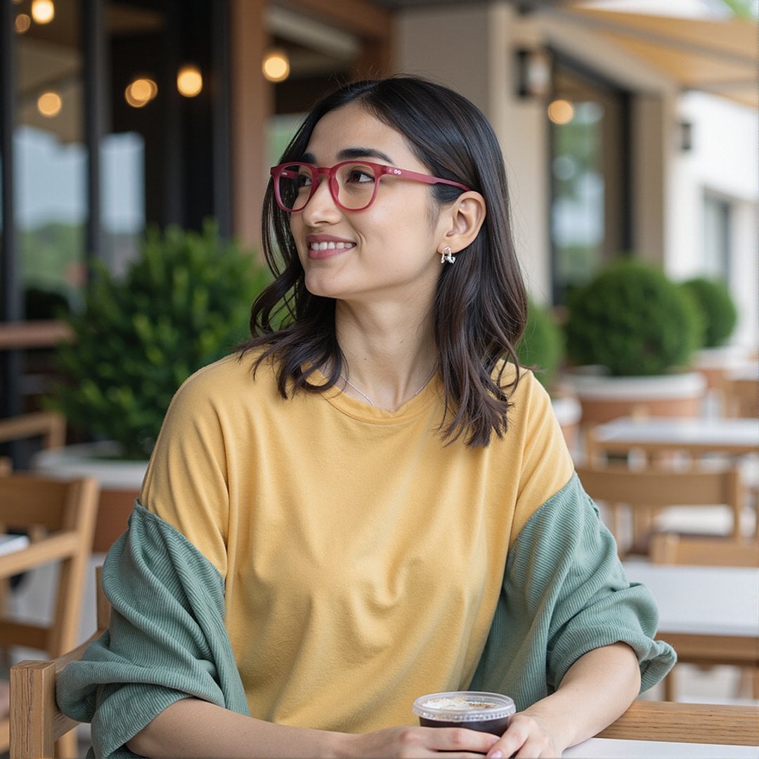 Lenskart Hustlr Online Flamingo Full Rim Square left side