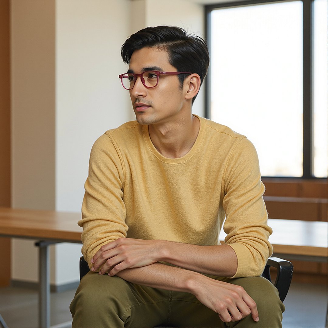 Lenskart Hustlr Online Flamingo Full Rim Square left side