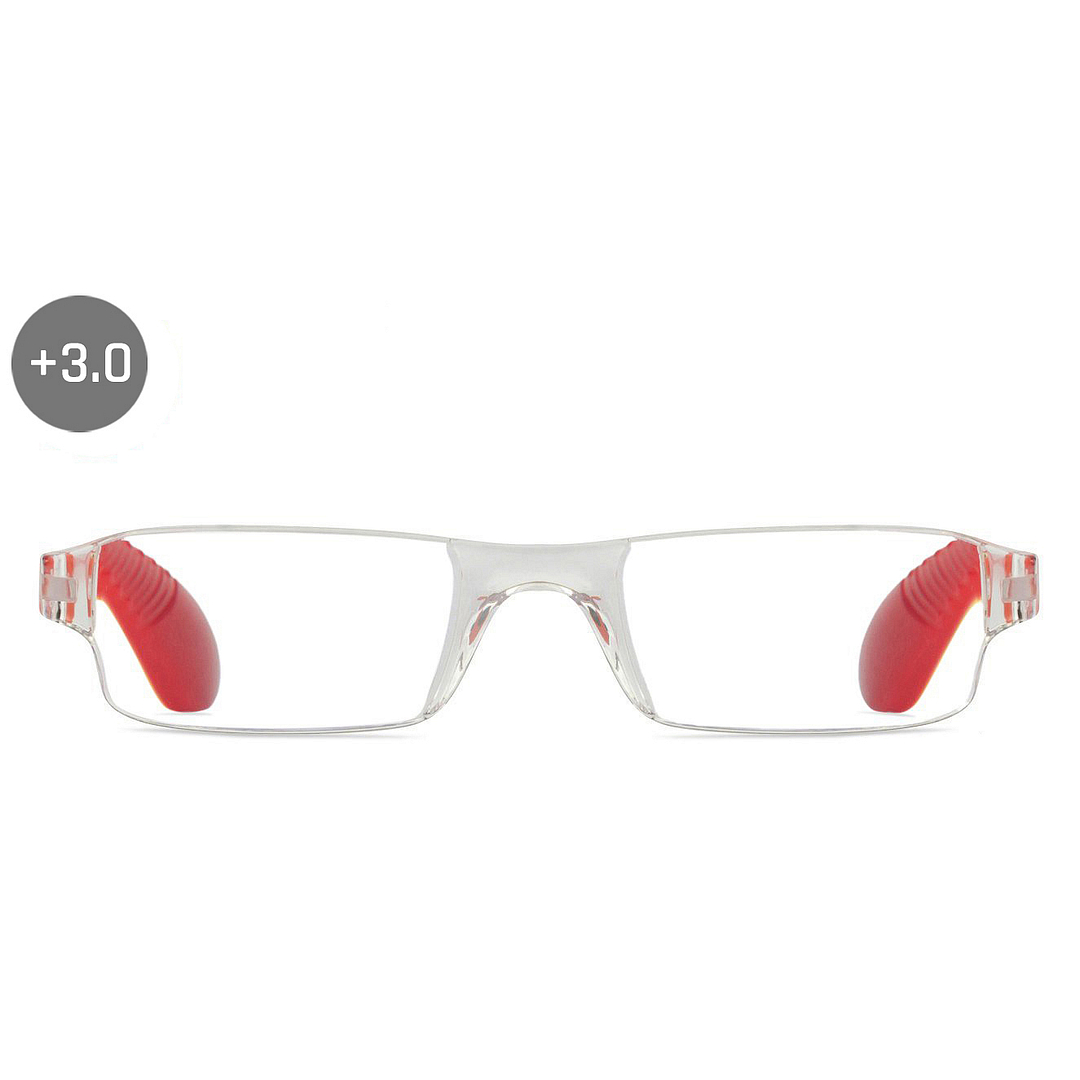 LENSKART BLU READERS Transparent Red Rimless Rectangle LENSKART BLU READERS VC E11335 Only for 3 Prefitted Powers left side