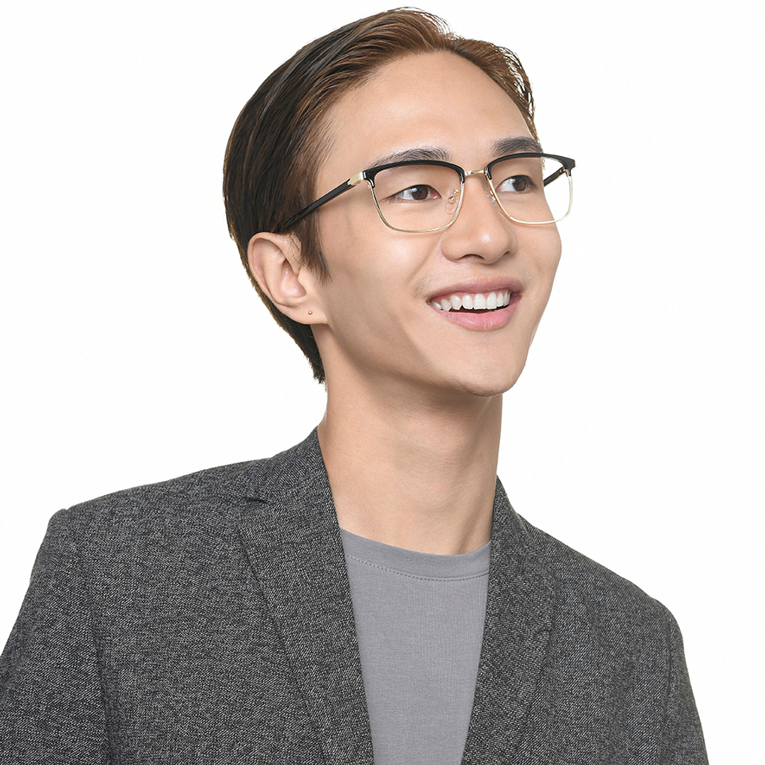 Lenskart Air Online Gold Full Rim Square left side