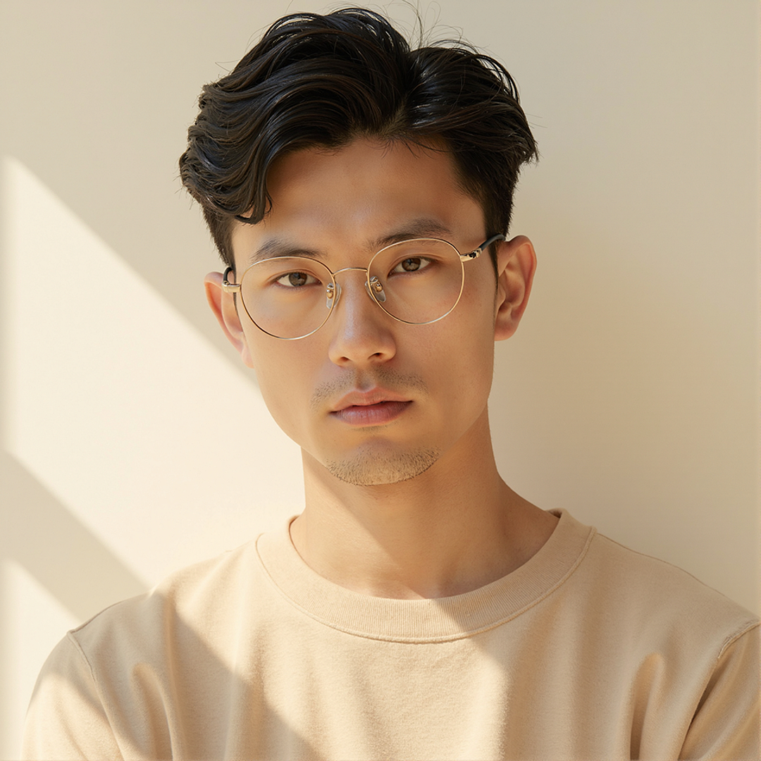 Lenskart Gold Full Rim Round left side