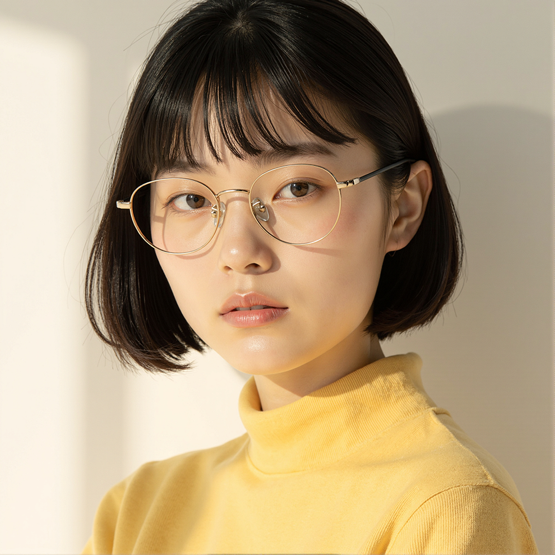 Lenskart Gold Full Rim Round right side