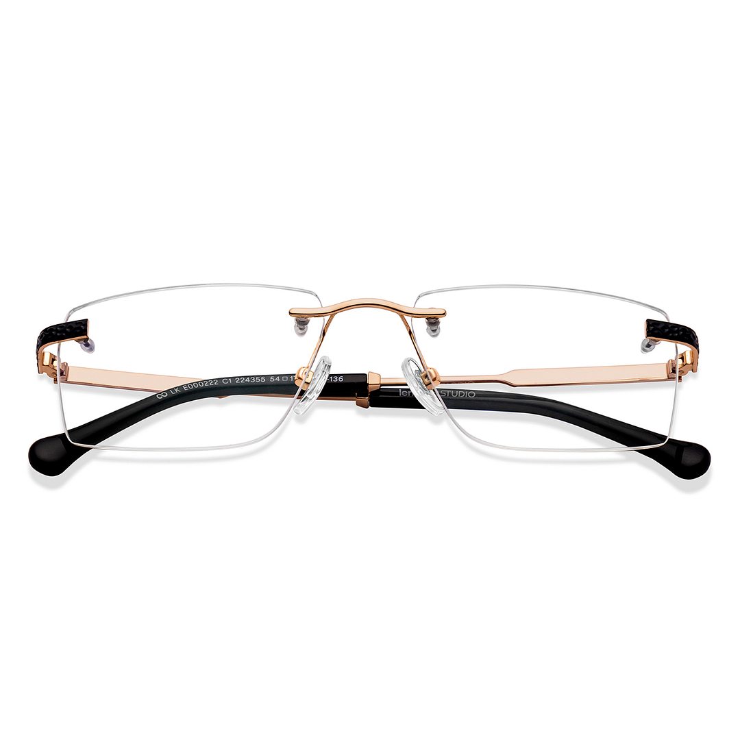 Lenskart Studio Online Black Rimless Rectangle right side