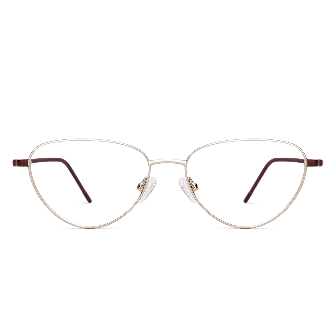 Buy Gold Brown Full Rim Round Lenskart x Aliona LK E17363ME-C1