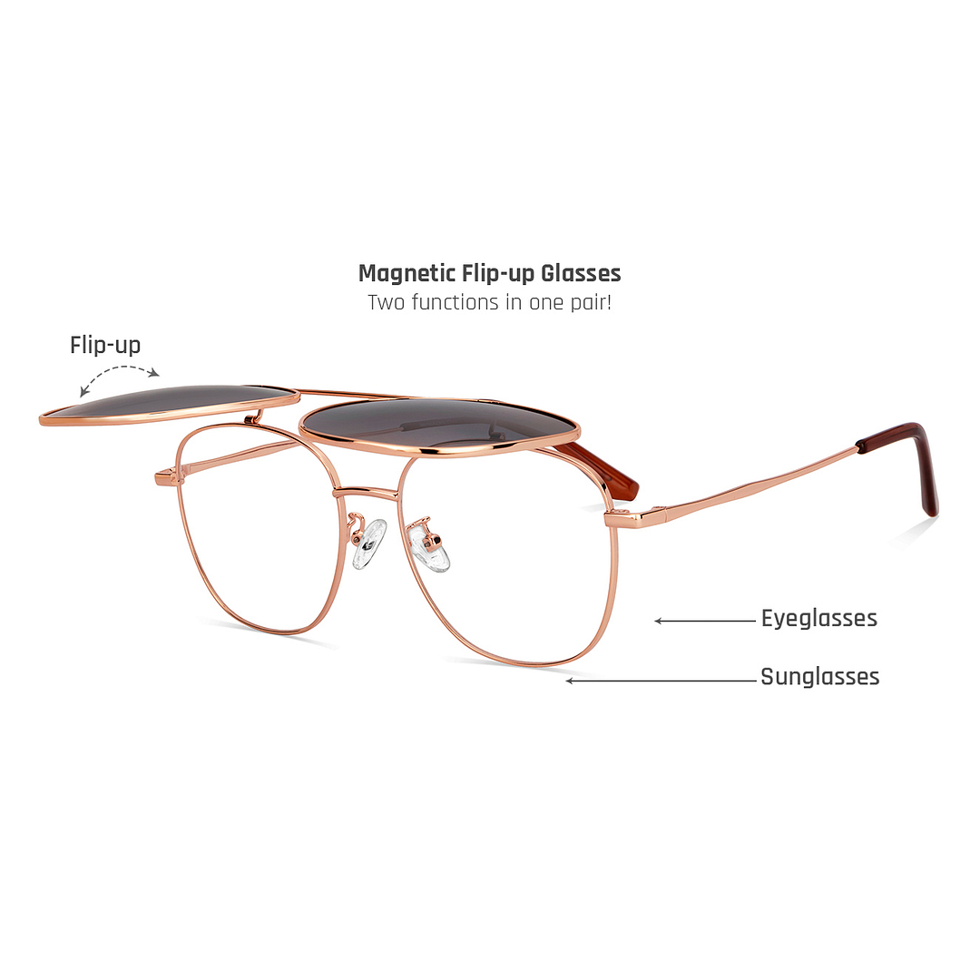 Lenskart Air Gold Full Rim Aviator left side