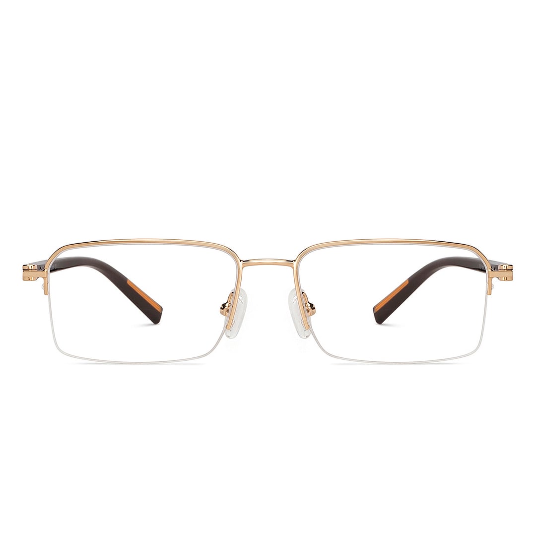 Lenskart Air Gold Half Rim Rectangle left side