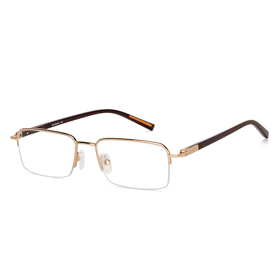 Lenskart Air Gold Half Rim Rectangle right side