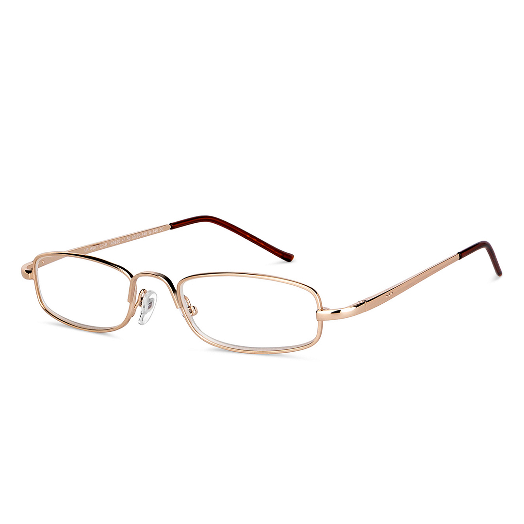 Lenskart READERS Gold Golden Brown Full Rim Rectangle Lenskart READERS LR 6967 Only for 1 5 Prefitted Powers left side
