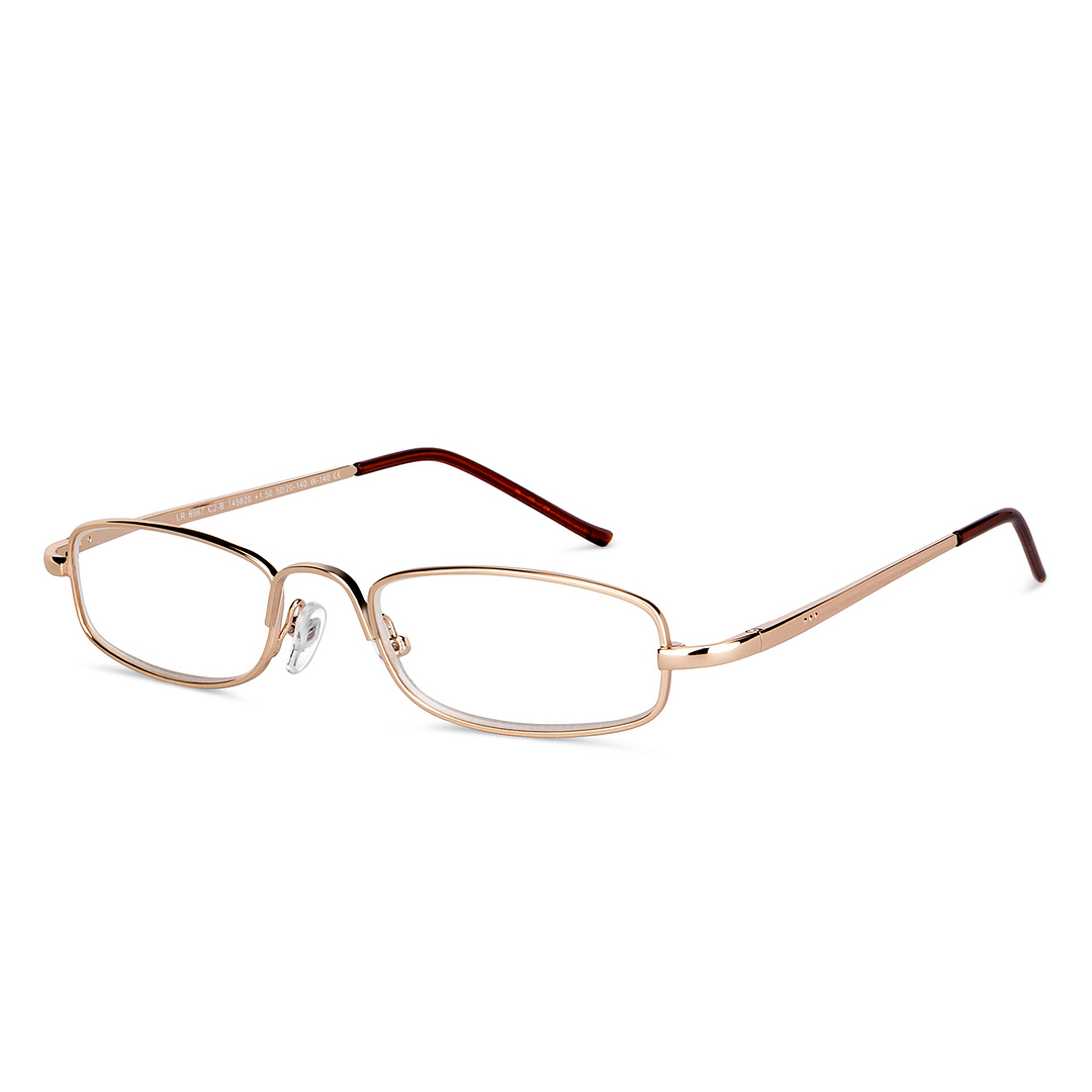 Lenskart READERS Gold Golden Brown Full Rim Rectangle Lenskart READERS LR 6967 Only for 1 5 Prefitted Powers right side